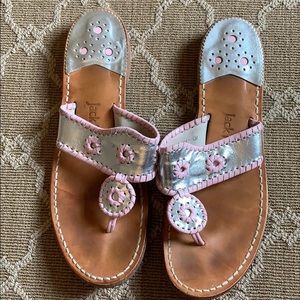 Jack Rogers Sandals. Silver and Pink. Size 10M